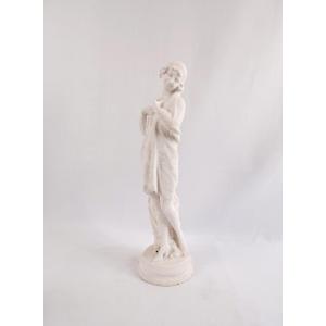 Art Deco Limestone Statue Or Petrified Water Of An Elegant Woman, Early 20th Century