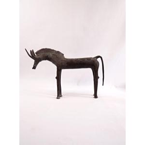 Cheval en Bronze artisanat Africain du Burkina Faso début XXe