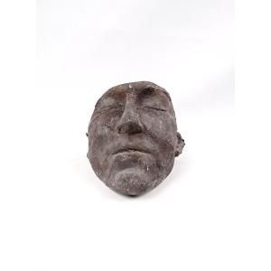 Solid Bronze Death Mask Of A Man Curiosity Cabinet 20th Century