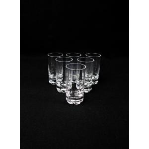 Daum France série de 6 gobelets à liqueur en cristal milieu XXe 