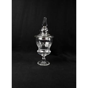 Large Crystal Drageoir Cut In The Baccarat Style Of The 19th Century