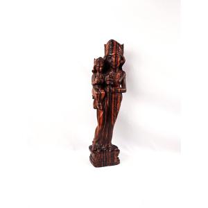 Virgin And Child, Carved From Macassar Ebony, Balinese Religious Craft, Mid-20th Century