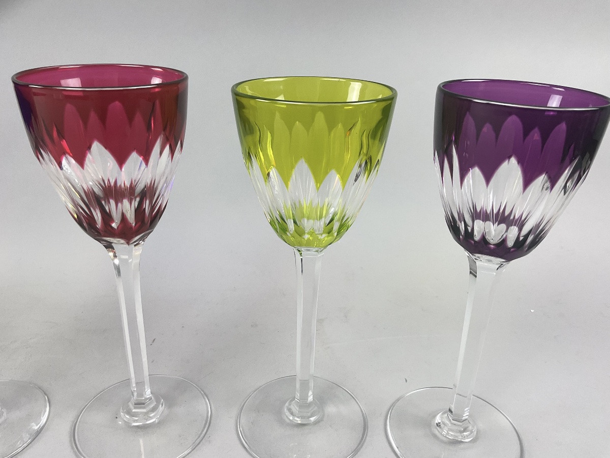 Six verres de couleur modèle Vérone,  Baccarat -photo-3