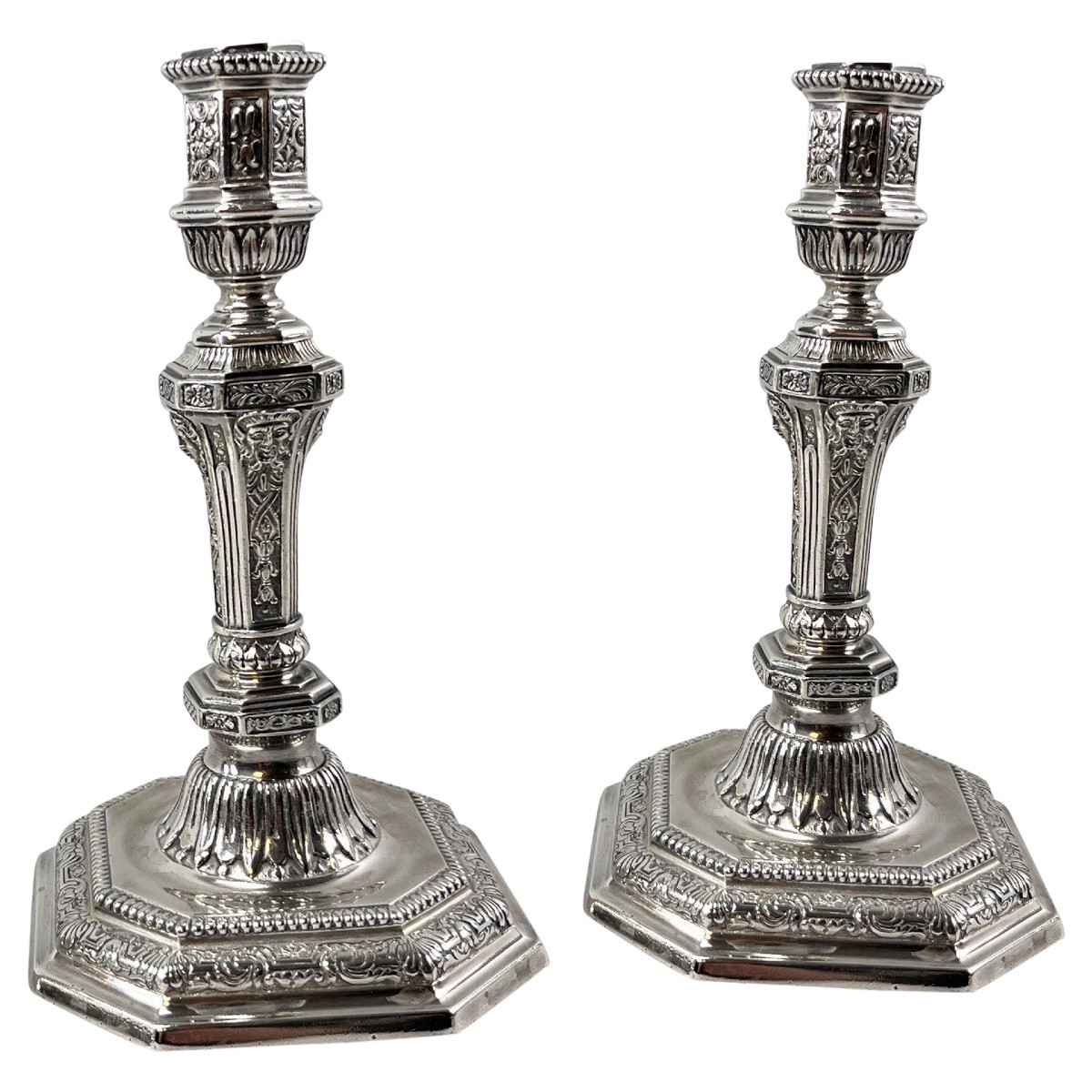 Pair Of Duperier Christofle Model Candlesticks 