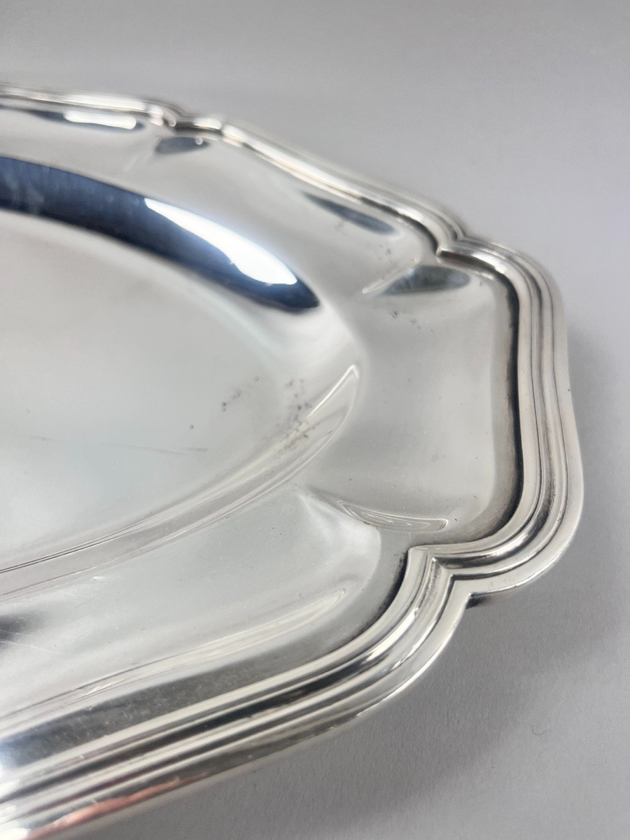 Oval Silver-plated Metal Dish, Net Model -photo-3
