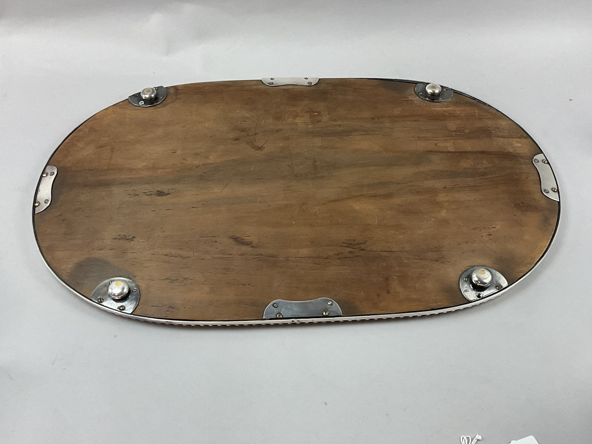 Silver Metal And Mirror Table Centerpiece-photo-2