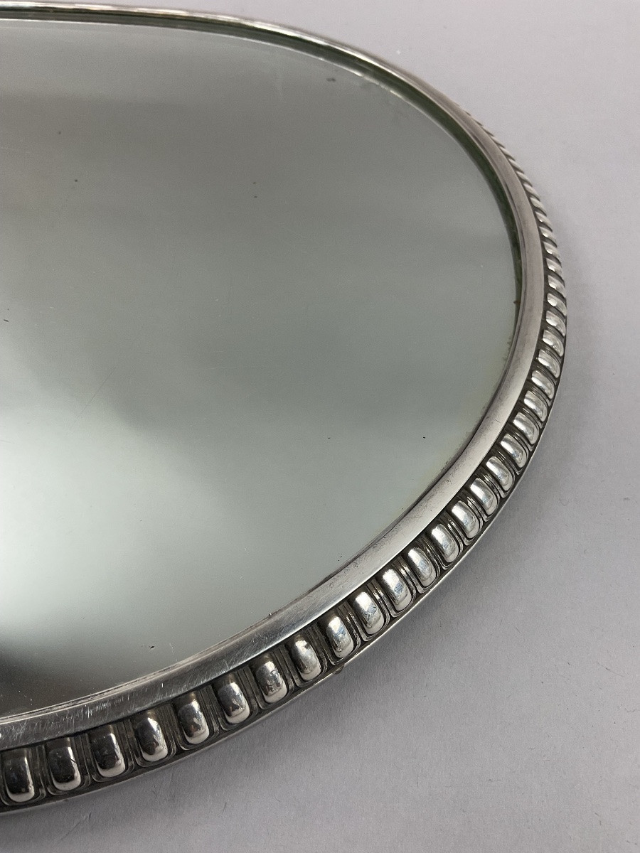 Silver Metal And Mirror Table Centerpiece-photo-3