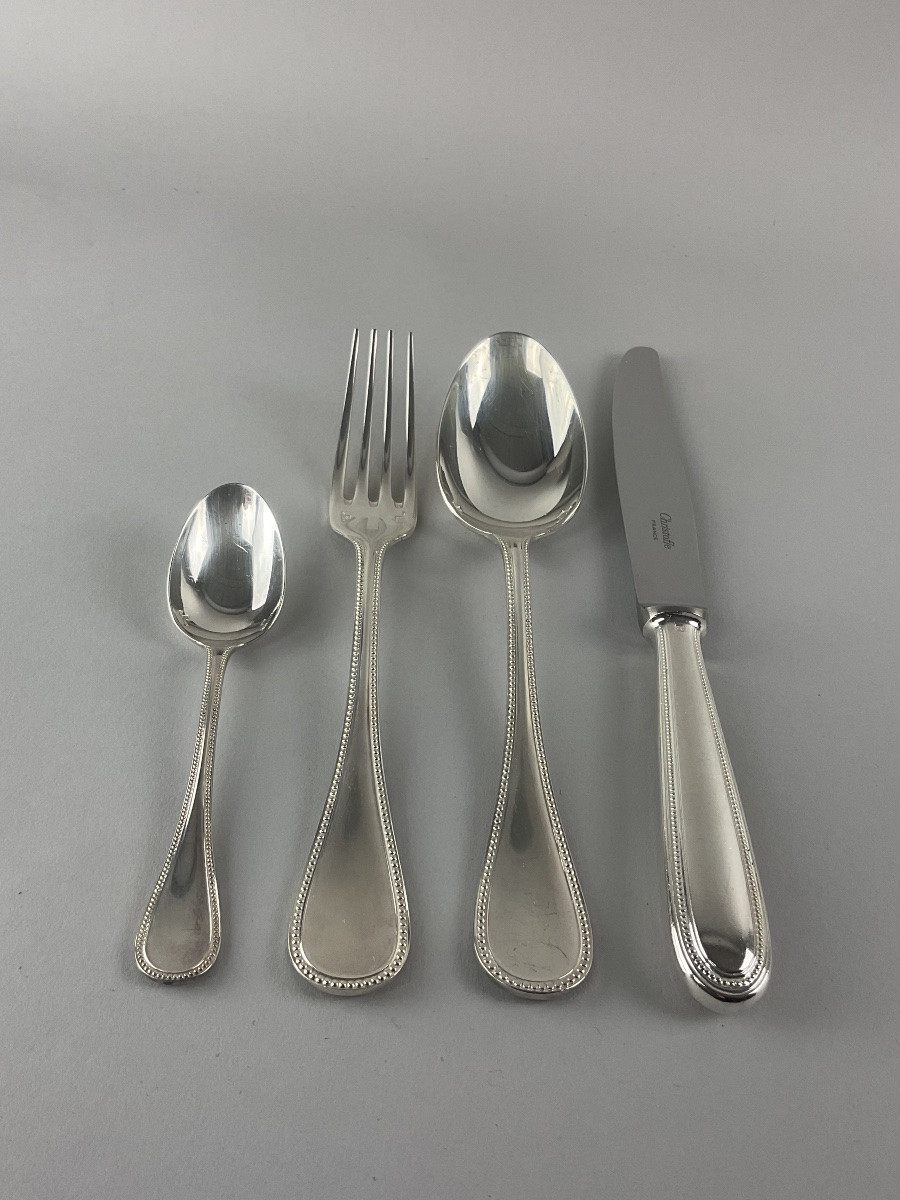 Ménagère Christofle modèle Perle 48 pièces -photo-2