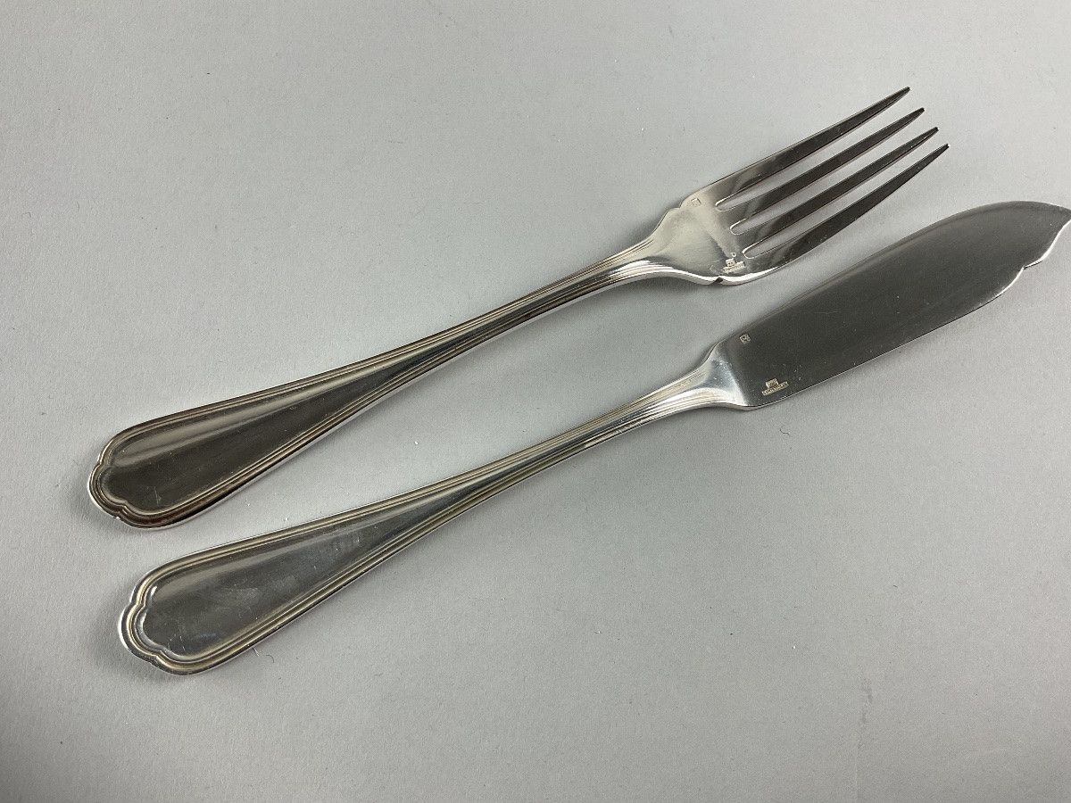 Christofle Fish Cutlery, Spatours Pattern 