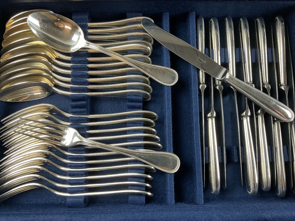  Christofle ménagère modèle Perle de 72 pièces -photo-2