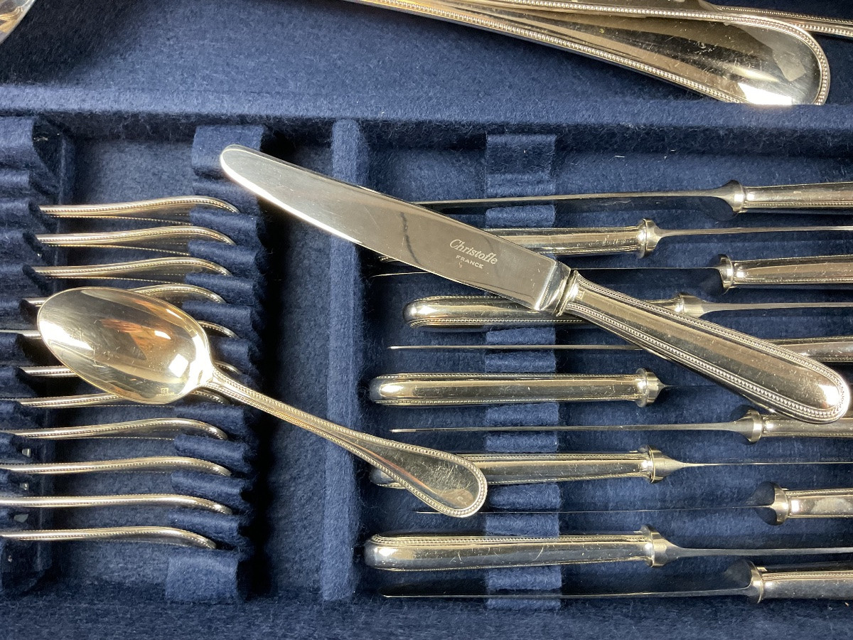  Christofle ménagère modèle Perle de 72 pièces -photo-3