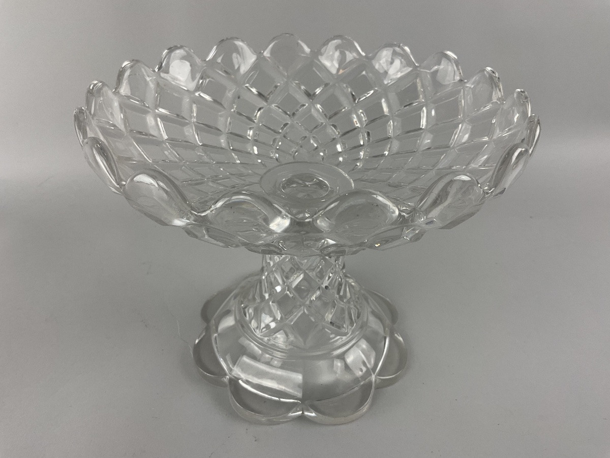 Baccarat Crystal Footed Shower Bowl, Diamond Point Pattern-photo-3