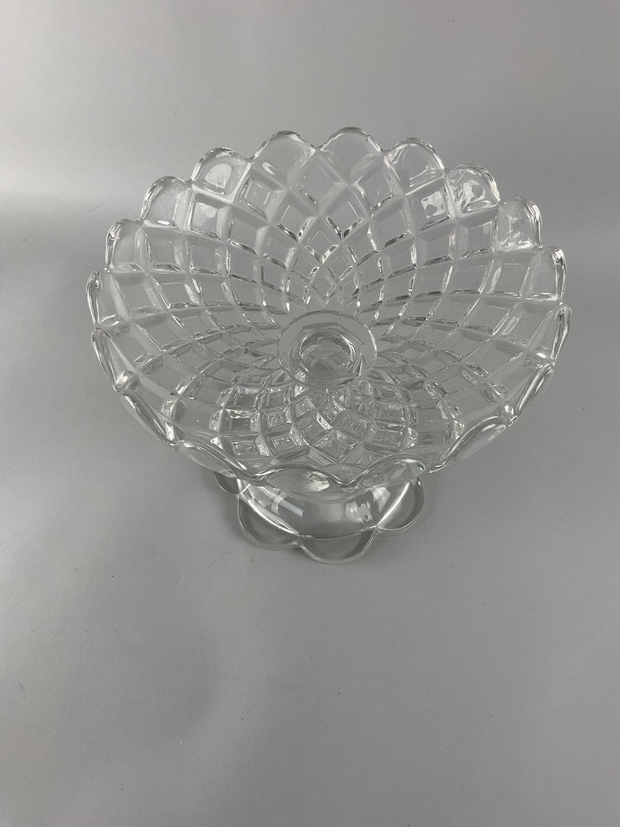 Baccarat Crystal Footed Shower Bowl, Diamond Point Pattern-photo-4