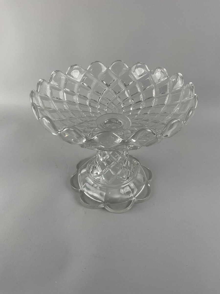 Baccarat Crystal Footed Shower Bowl, Diamond Point Pattern