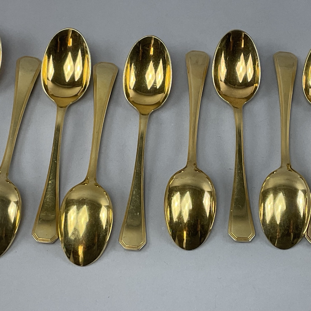 Christofle  cuillère à moka en métal dorée-photo-3