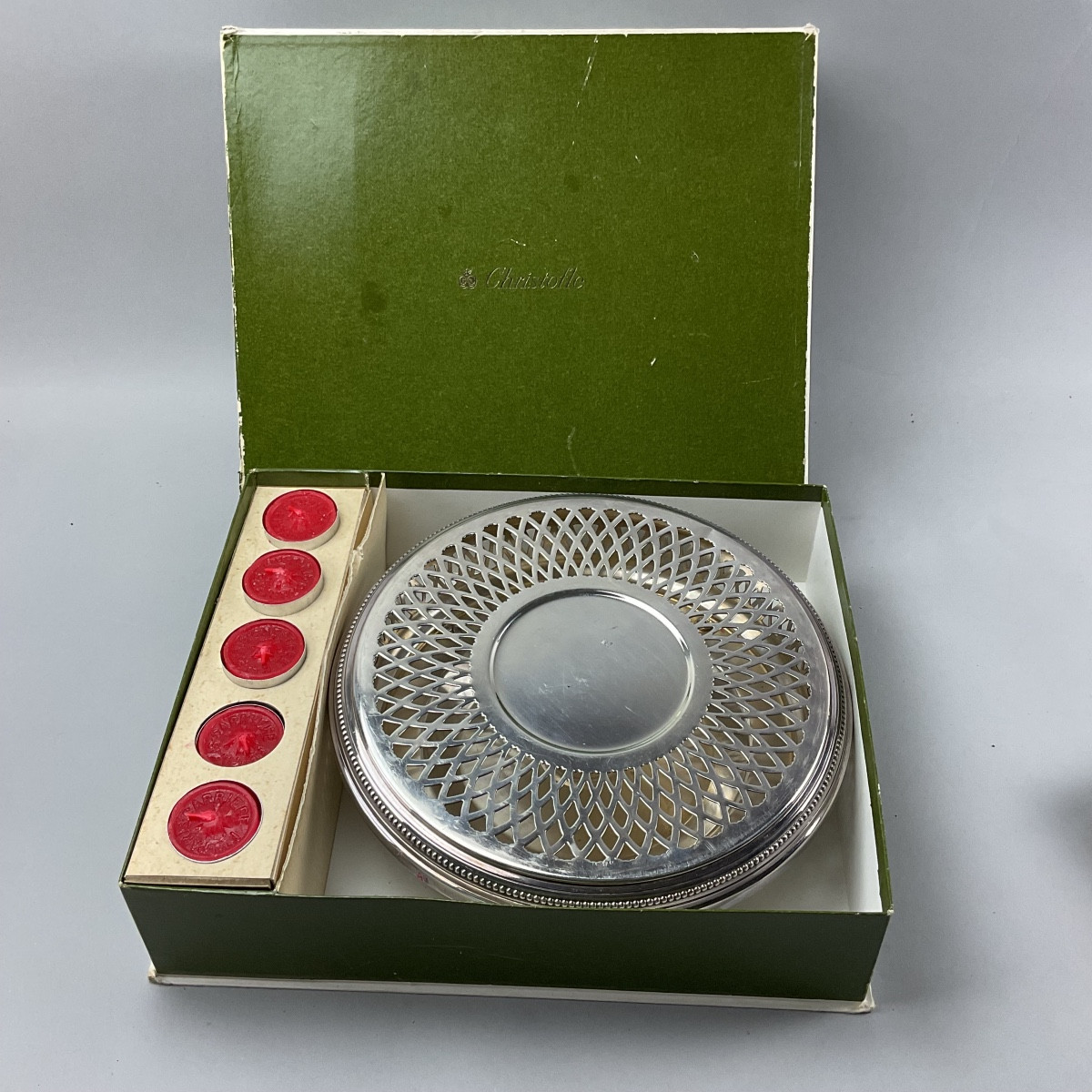 Christofle chauffe plat modèle perle 