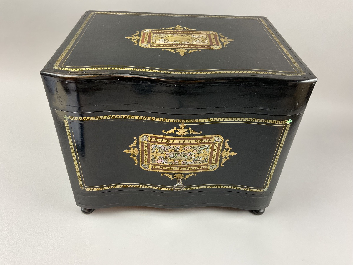 Napoleon III Liquor Cabinet In Ebony Veneer And Boulle Marquetry-photo-1