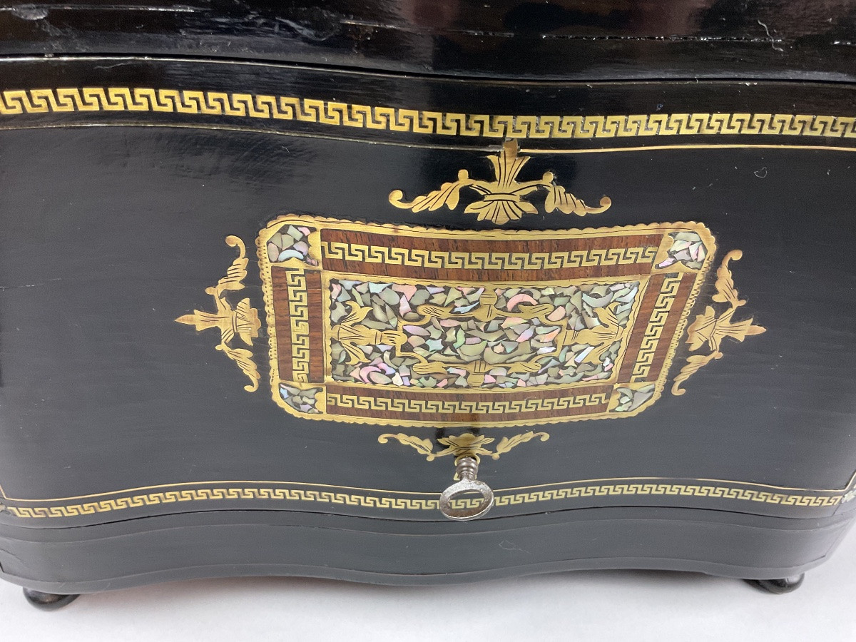 Napoleon III Liquor Cabinet In Ebony Veneer And Boulle Marquetry-photo-3
