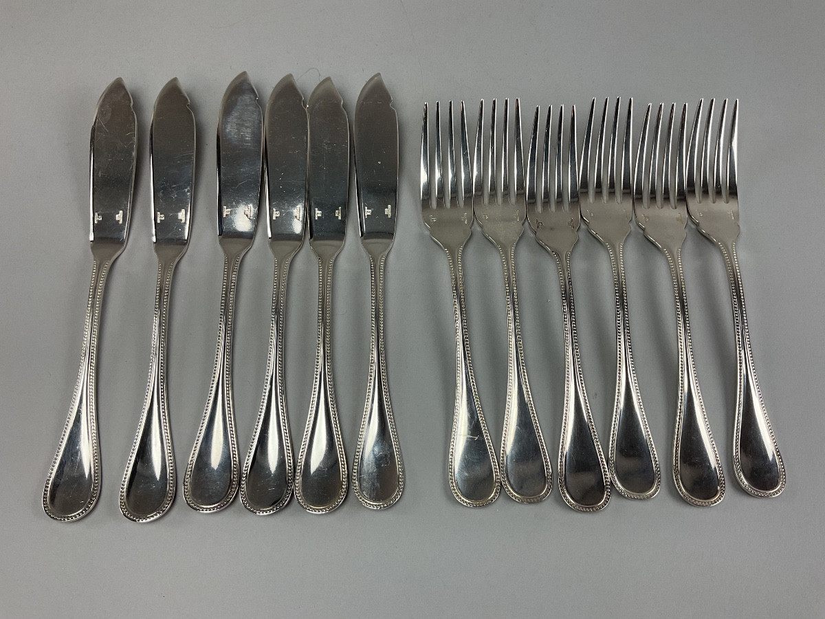 Christofle Fish Cutlery, Pearl Pattern