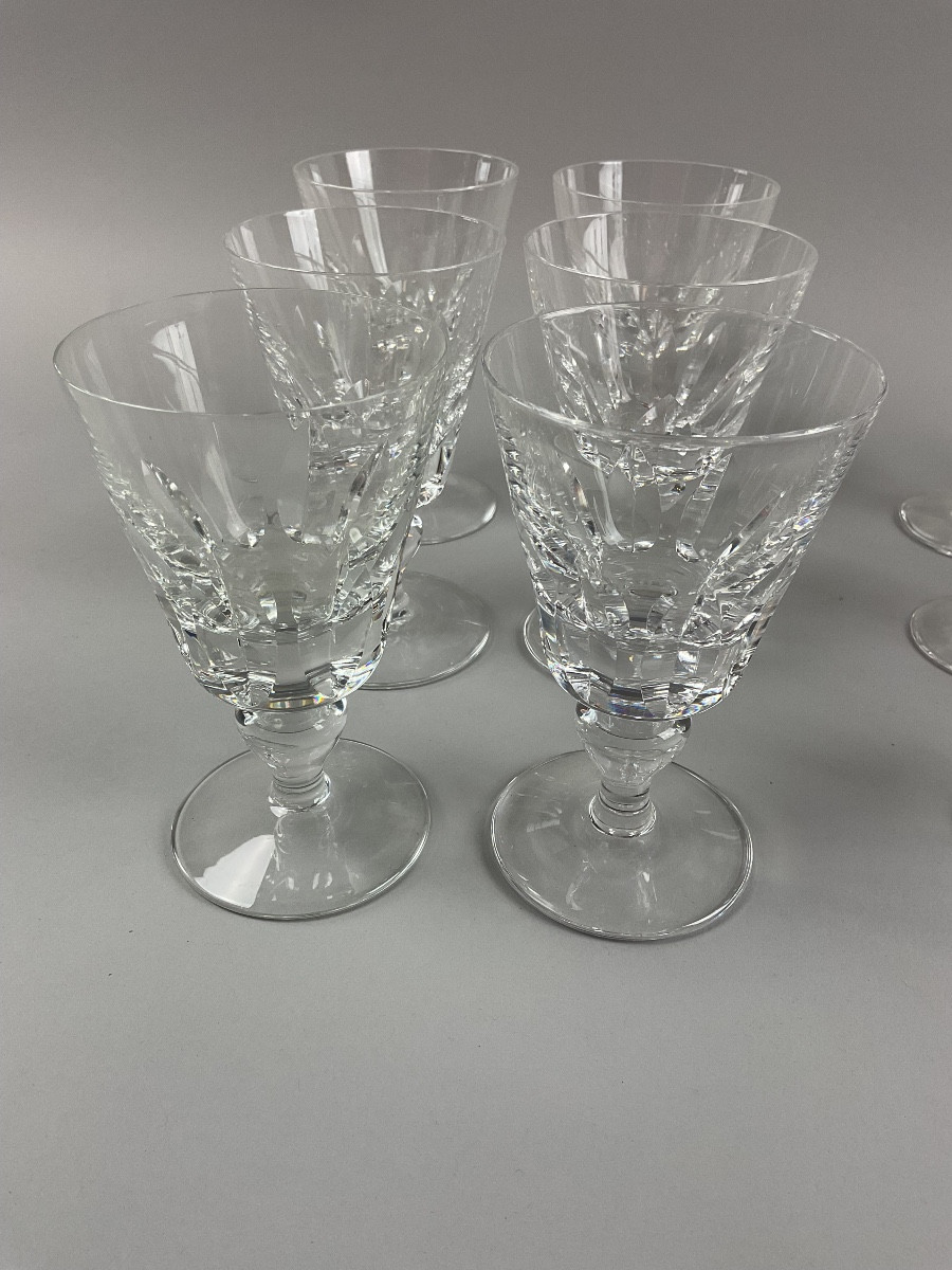 Saint Louis série de 6 verres à vin rouge modèle Jersey 
