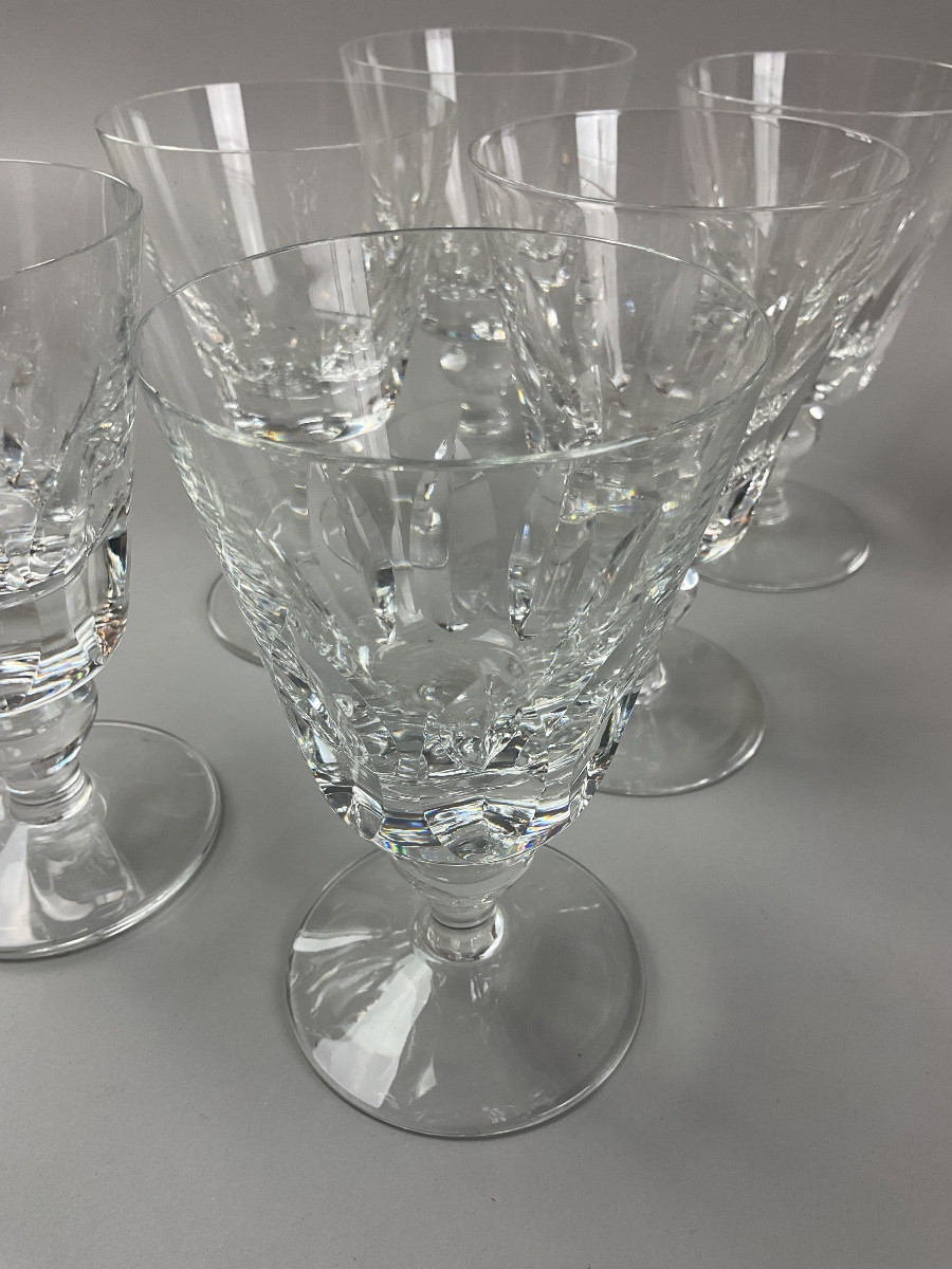 St Louis Serie de six verres à vin blanc  modèle Jersey