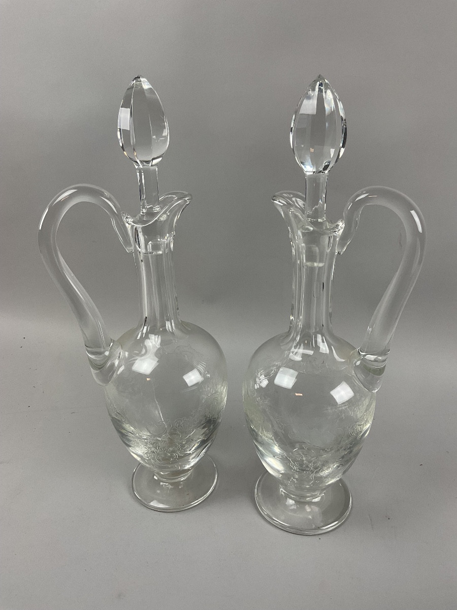 Pair Of St Louis Decanters, Cleo Model