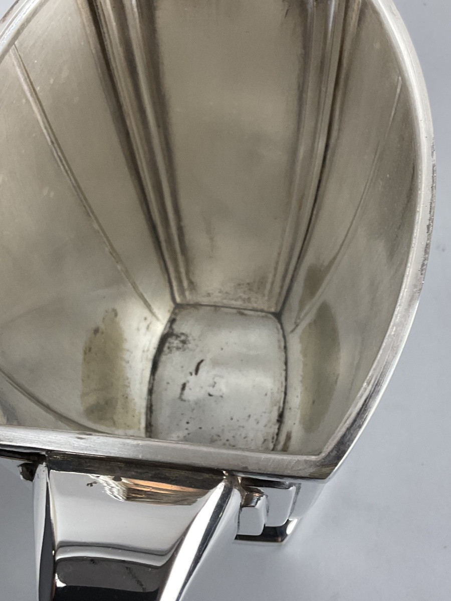Service à thé et café Art déco en métal argenté, Ravinet d’Enfert, vers 1925 — 5 pièces-photo-2