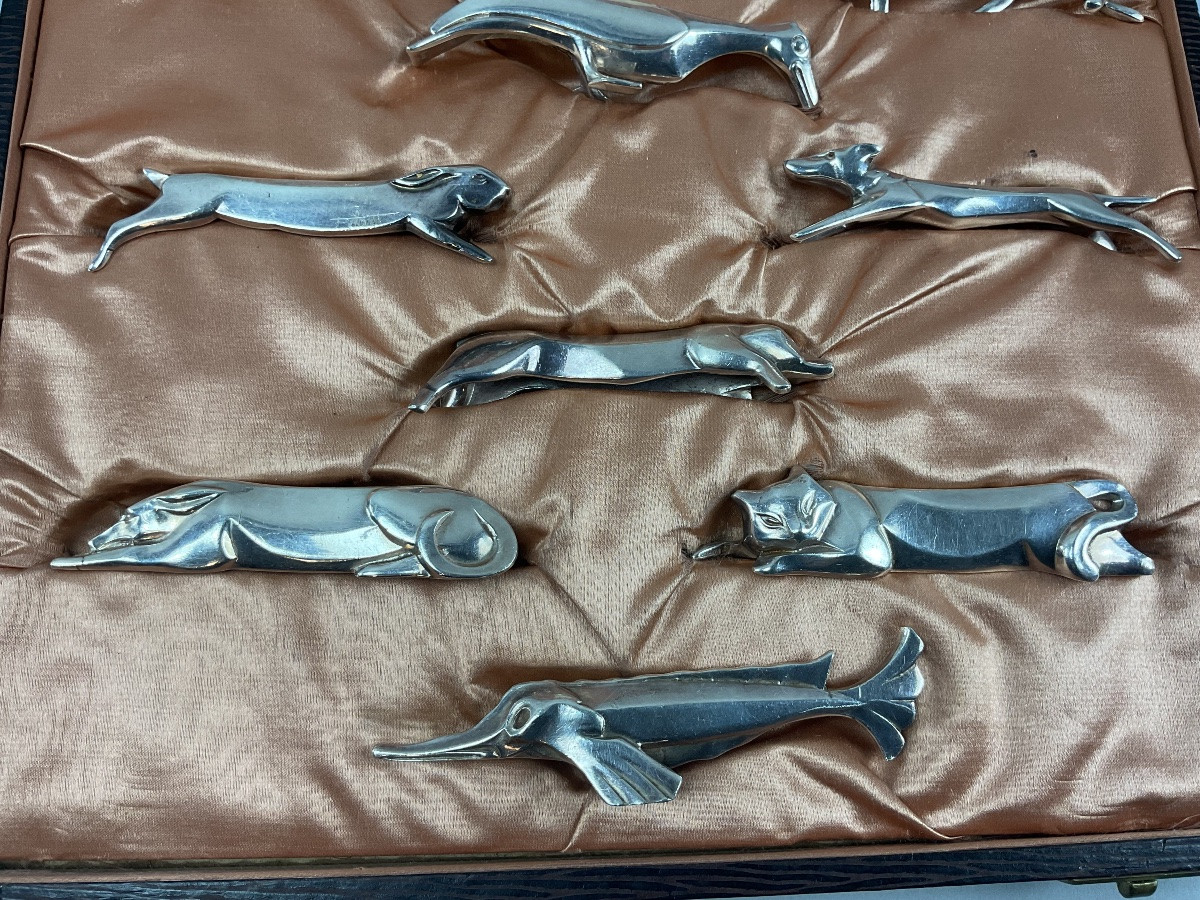 12 Cristofle Gallia Sandoz Animal Knife Holders-photo-3