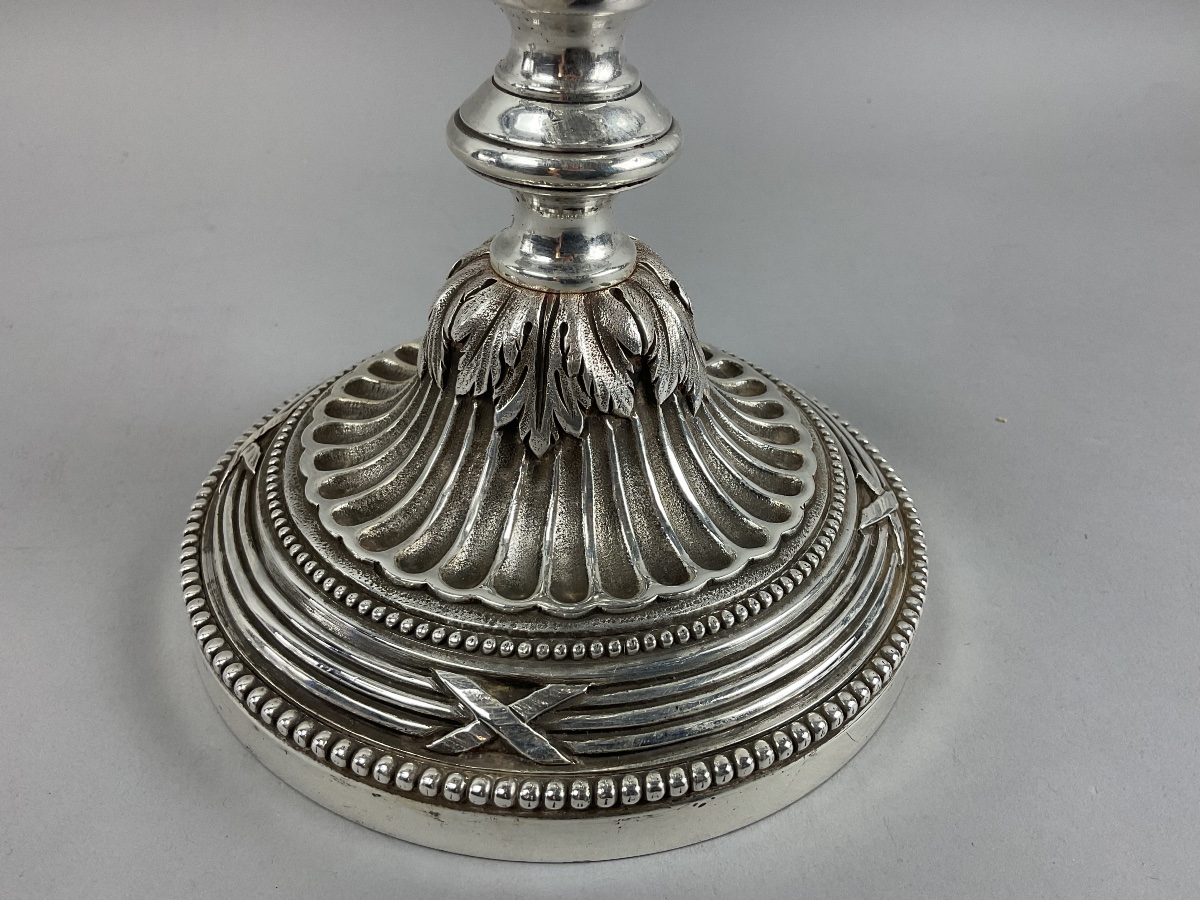 Pair Of 5-arm Silver-plated Metal Candelabras-photo-1