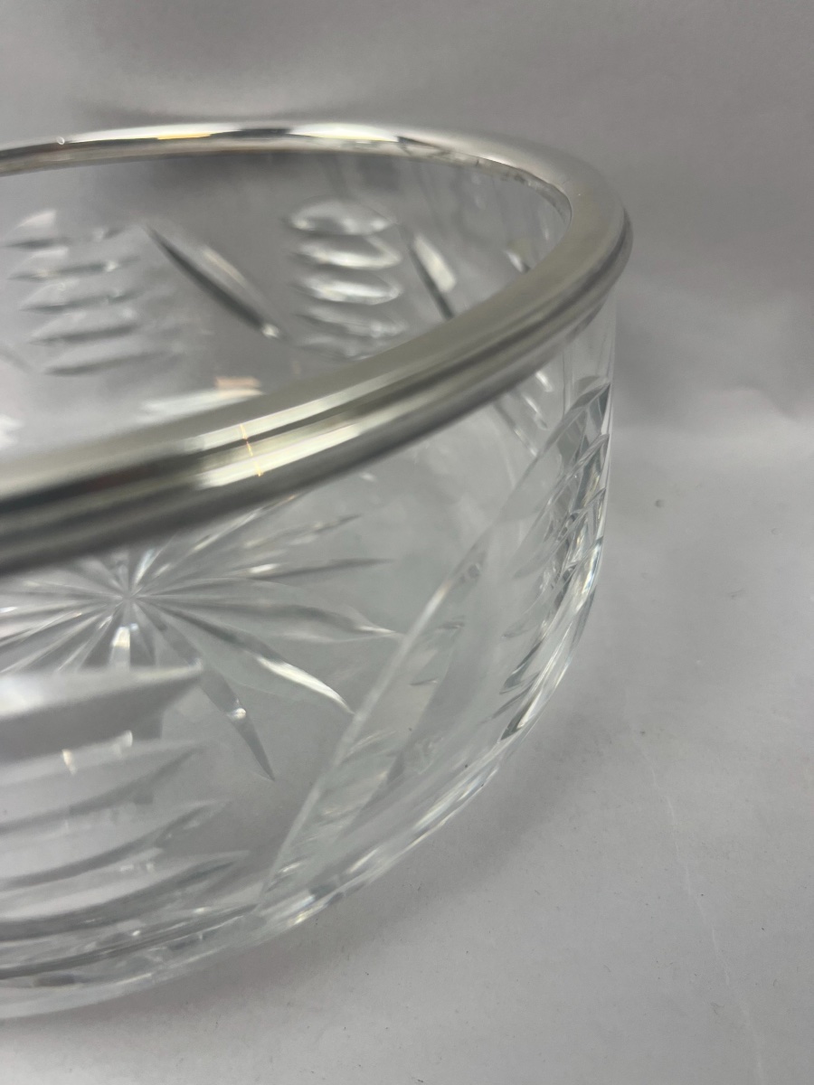 Glass Bowl Silver Circle-photo-2