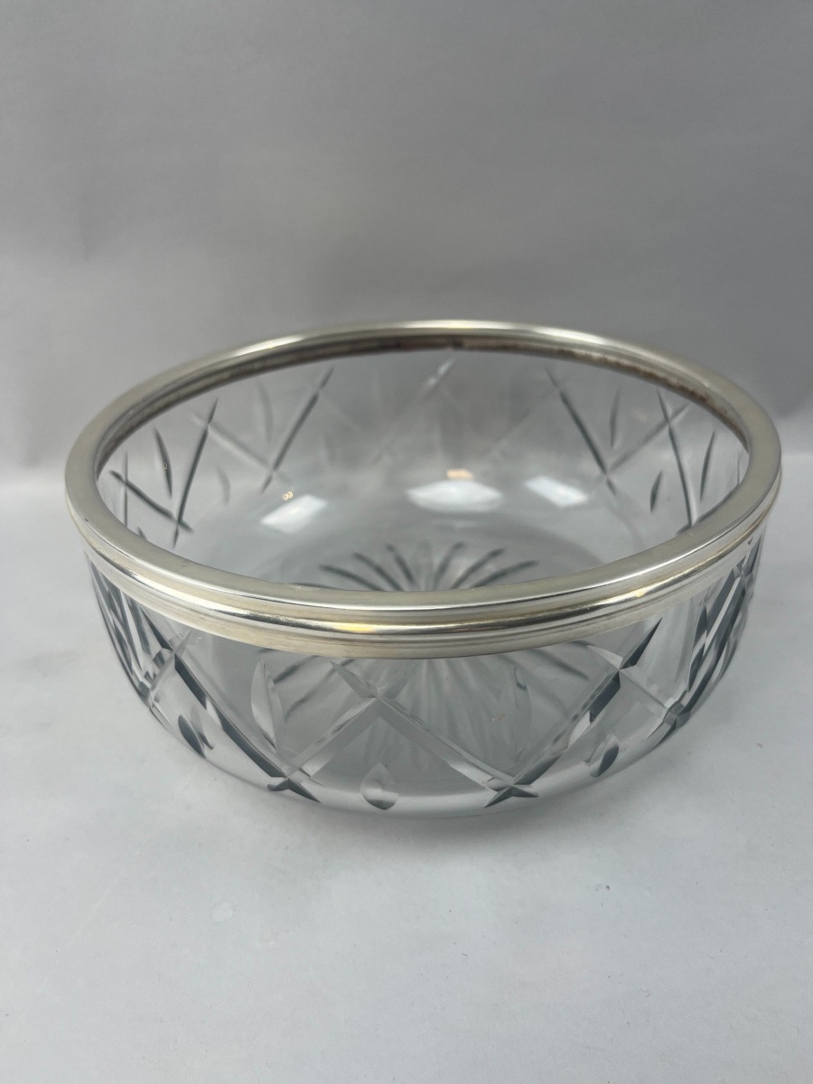 Glass Bowl Silver Circle-photo-3