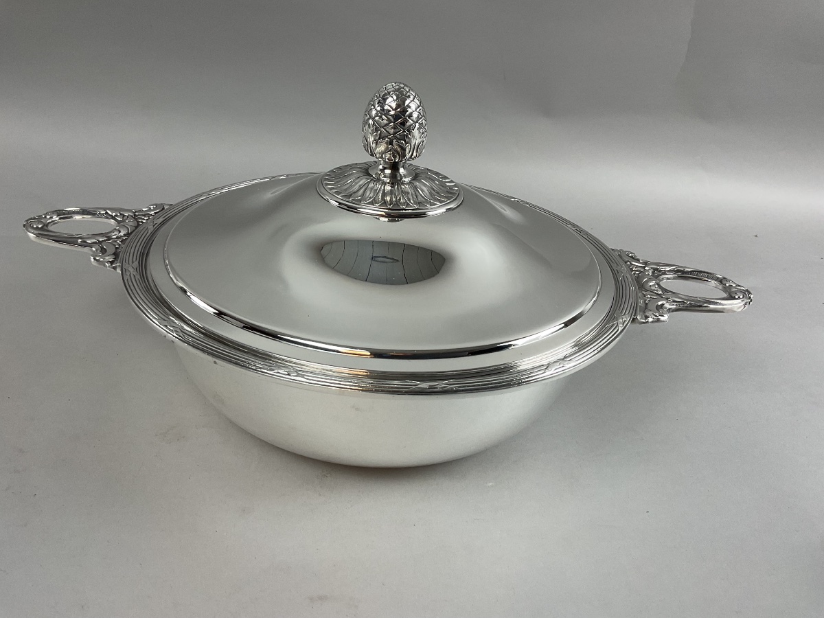 Christofle Vegetable Server, "crossed Ribbons" Model 