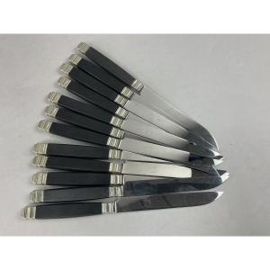 12 couteaux de table manche ébène 