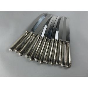 Twelve Table Knives, Crossed Ribbon Pattern 