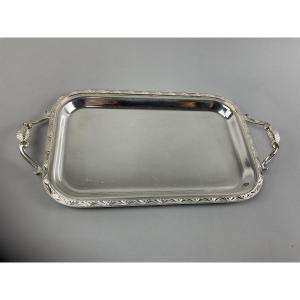 Plateau à courrier en métal argenté 