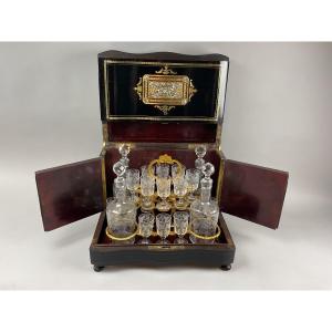 Napoleon III Liquor Cabinet In Ebony Veneer And Boulle Marquetry