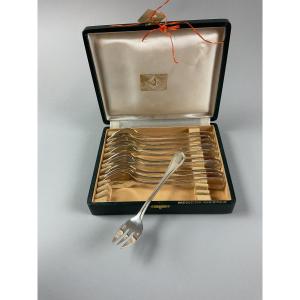 Twelve Christofle Spatours Oyster Forks