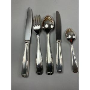 Alfenide/christofle Paris Model 60 Piece Cutlery Tray