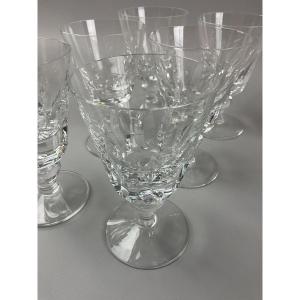 St Louis Serie de six verres à vin blanc  modèle Jersey