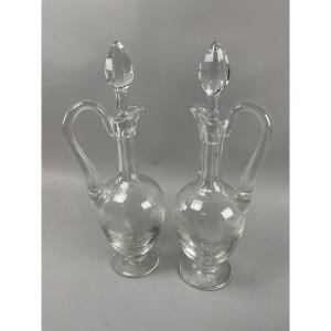 Pair Of St Louis Decanters, Cleo Model