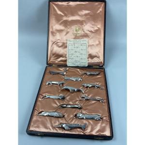 12 Cristofle Gallia Sandoz Animal Knife Holders