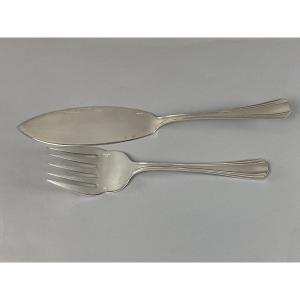 Christofle "boréal" Silver-plated Fish Serving Cutlery Set