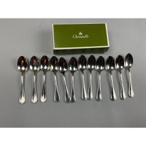 12 Spatours-style Mocha Spoons By Christofle 