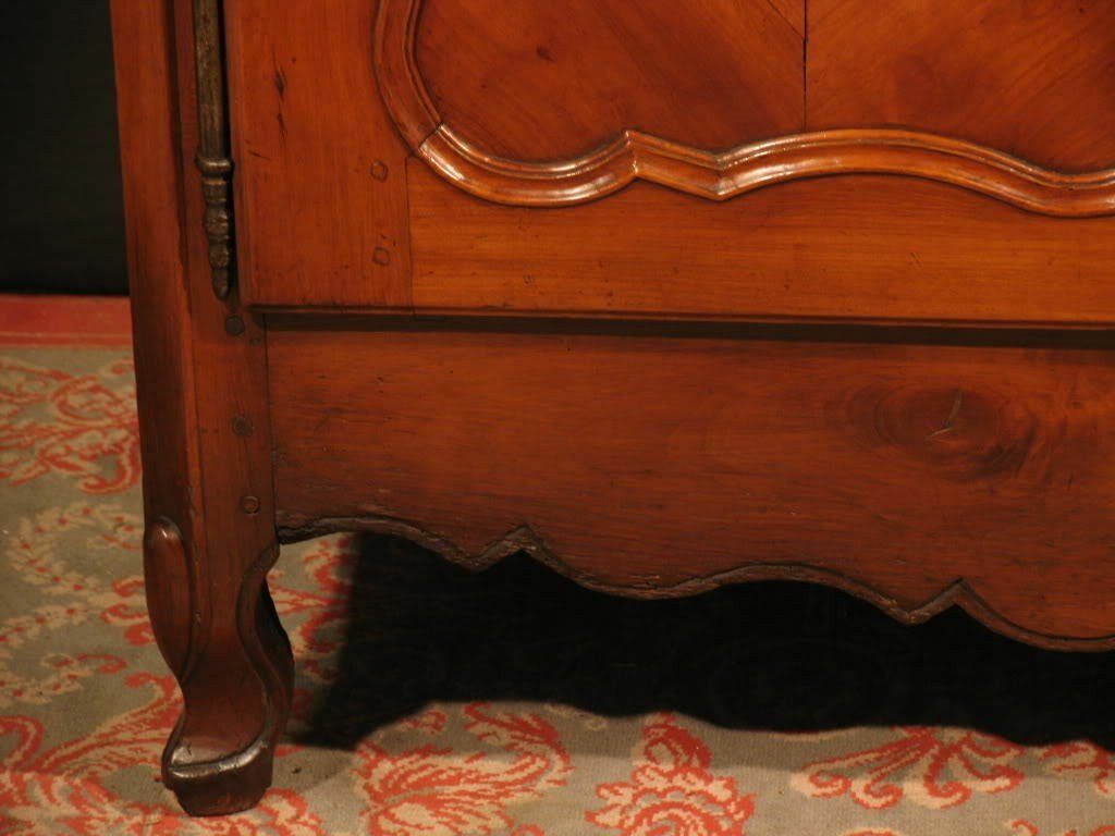 Armoire Merisier 4 Portes 19 è Louis XV Rennaise Breton Buffet 2 Corps-photo-3