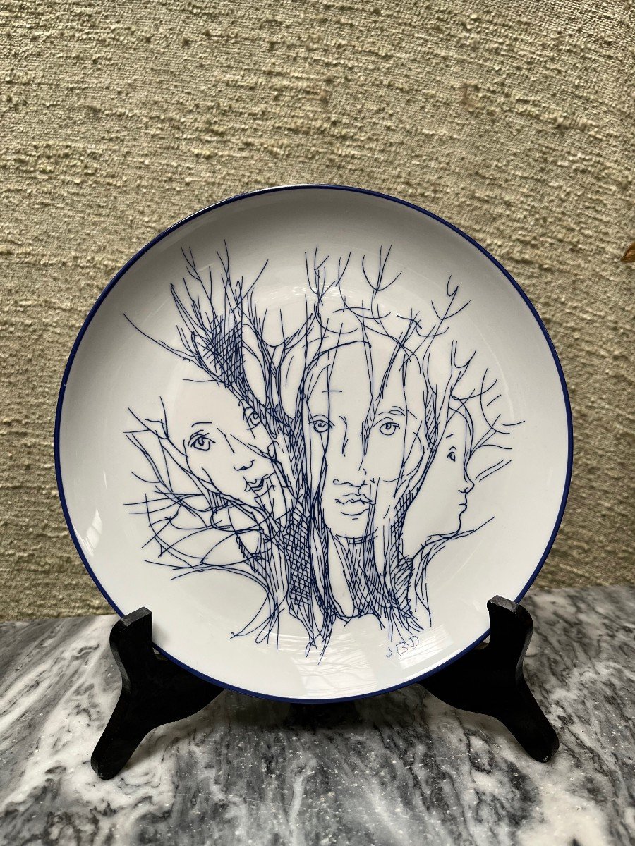 Porcelain Plate Drawing J Bessière Dupuis Licra-photo-2