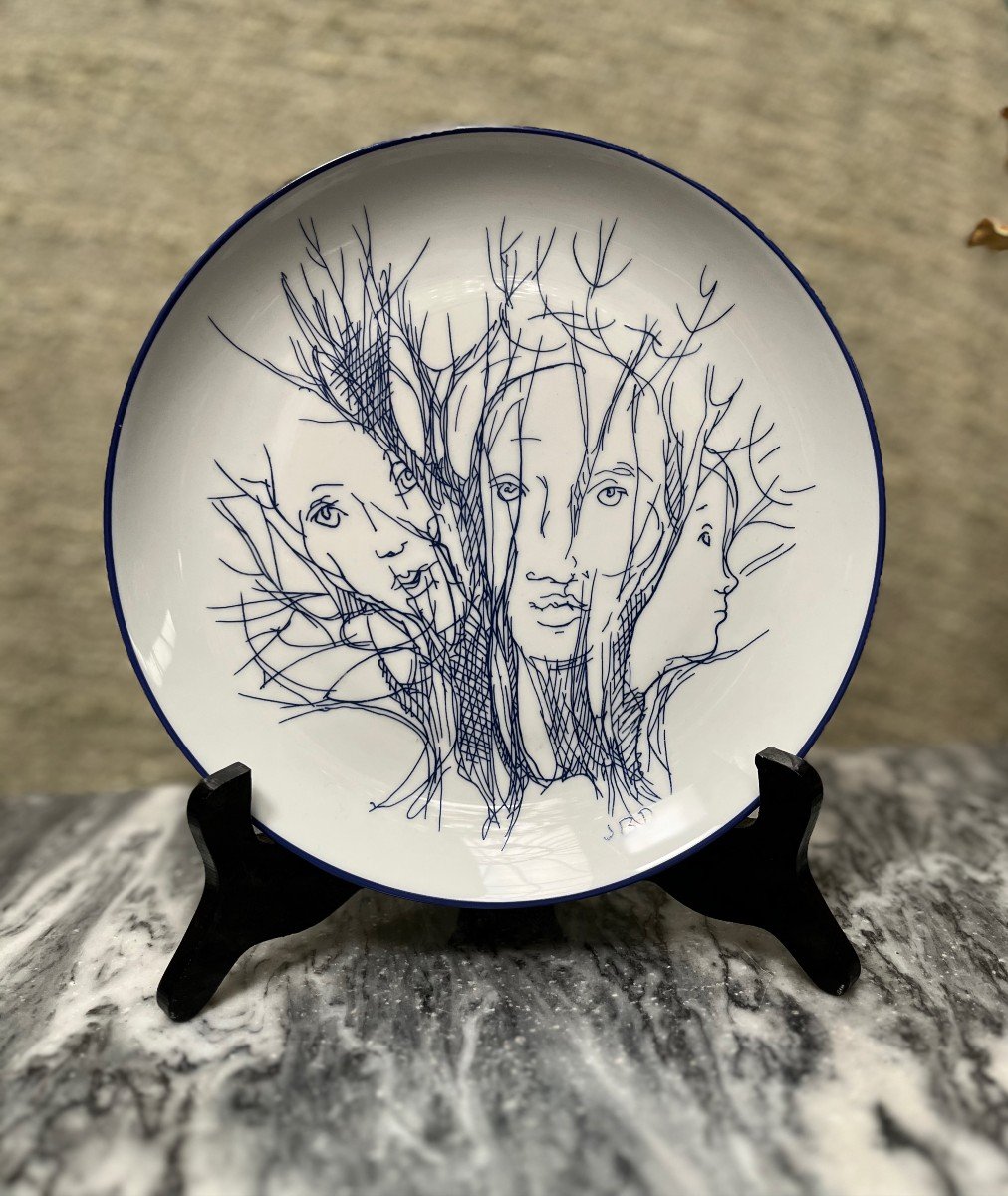 Porcelain Plate Drawing J Bessière Dupuis Licra