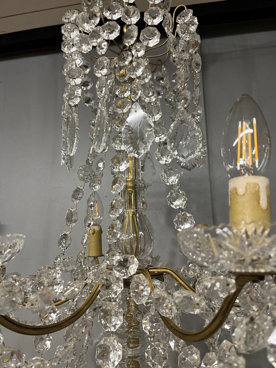 Large Chandelier With Garlands And Crystal Tassels 18 Candles, Height 140-photo-4