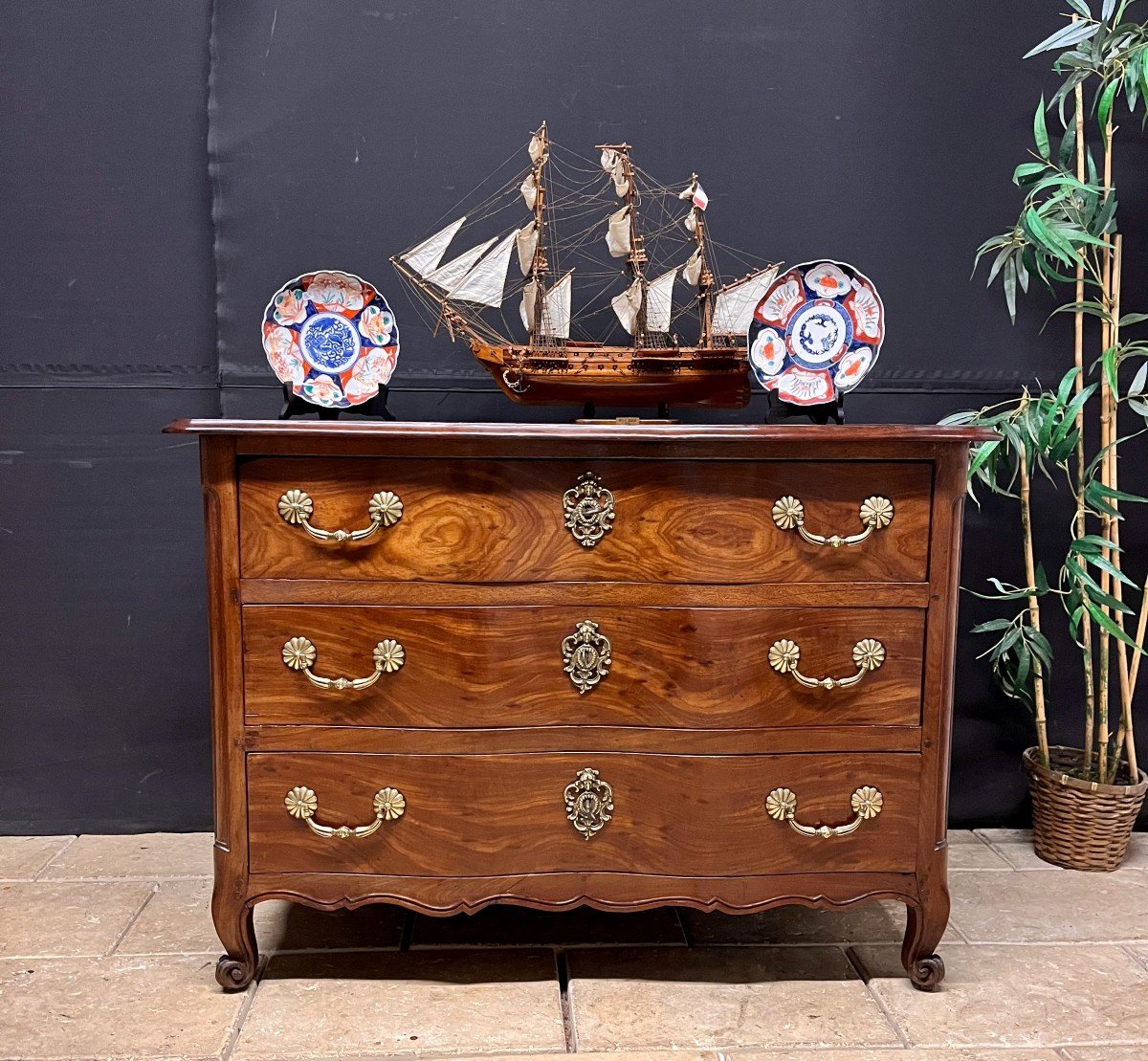 Port Commode In Solid Mahogany 18th Louis XV-photo-3