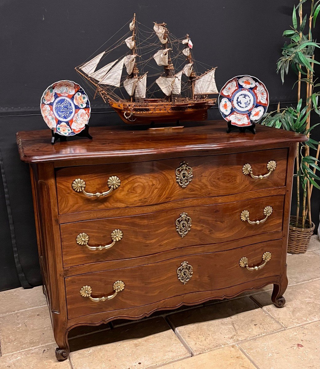 Port Commode In Solid Mahogany 18th Louis XV