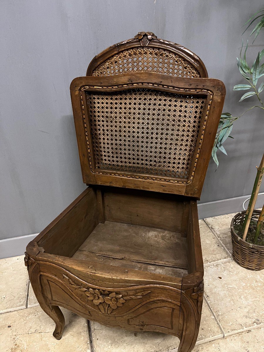 Siège d'aisance époque  Louis XV  Chaise Commodité En Hêtre-photo-3